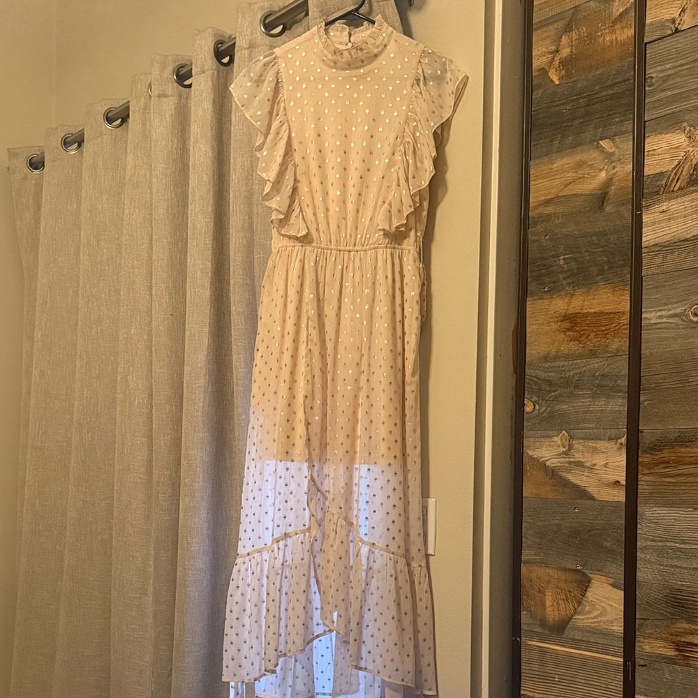 Baltic Born Cream Polka Dot High Low Dress